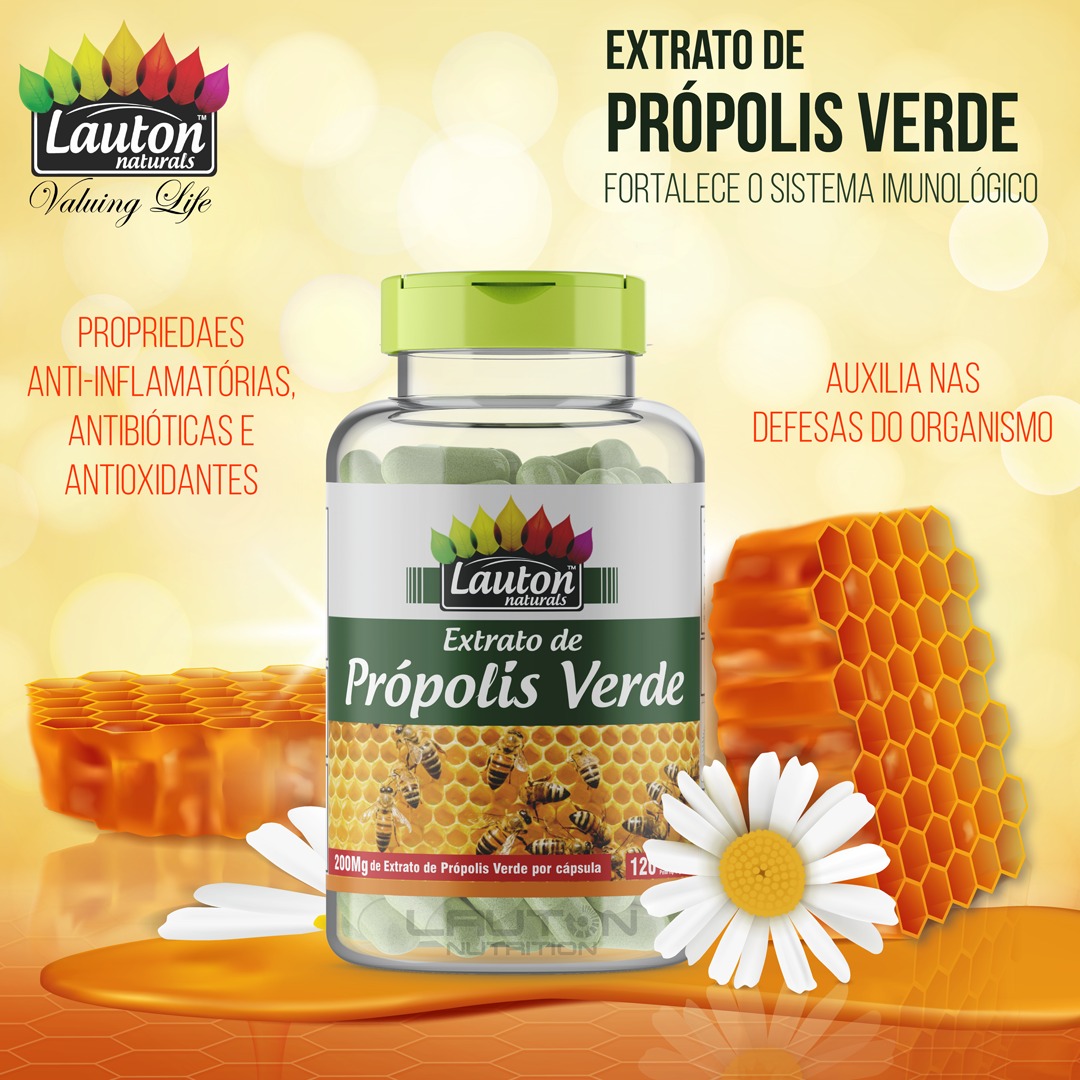 Kit Com 3 Extrato De Própolis Verde 360 Cápsulas Lauton Loja De Produtos Naturais Folha 9422